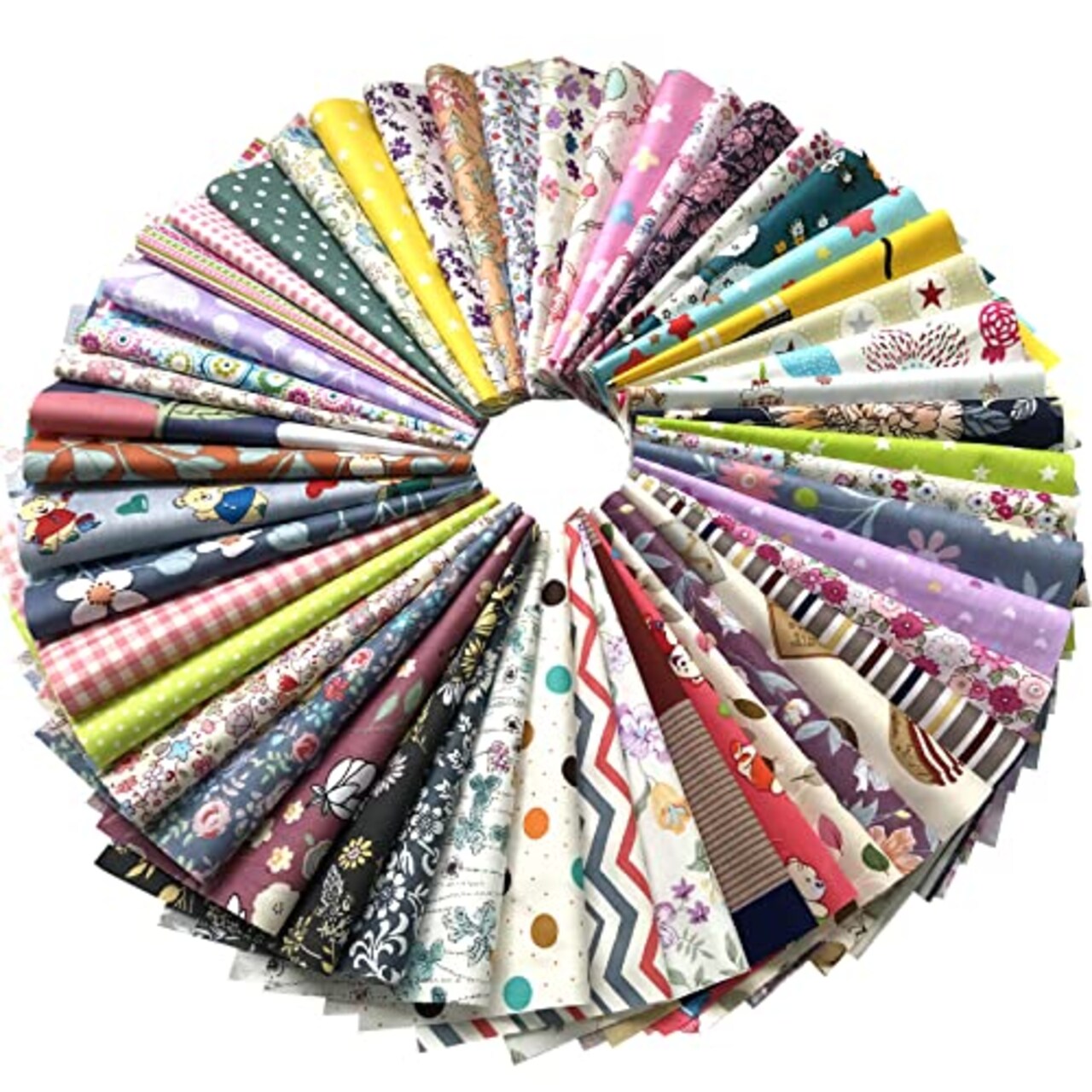 25 Piece Quilting Fabric, Misscrafts 8" x 8" (20cm x 20cm) Cotton Craft Fabric Bundle Patchwork Pre-Cut Quilt Squares for DIY Sewing Scrapbooking Quilting Dot Pattern